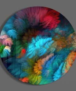 Kleurrijke Abstract Glasschilderij - Afbeelding 3