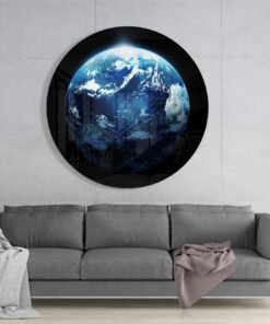 Wereldbol Glasschilderij