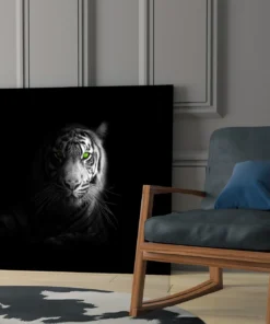 Glasschilderij Tijger met Groene Ogen