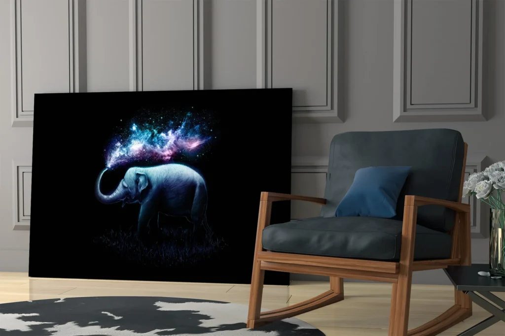 Glasschilderij olifant Galaxy Design