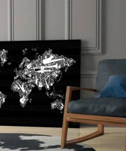 Wereldkaart Glasschilderij