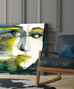 Vrouw Gezicht Glasschilderij