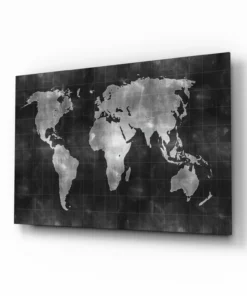 Wereldkaart Glasschilderij