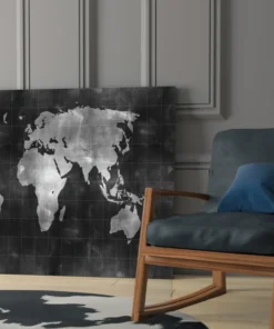 Wereldkaart Glasschilderij