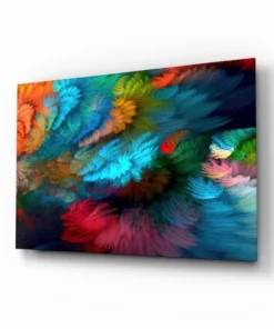 Abstract Kleuren Glasschilderij