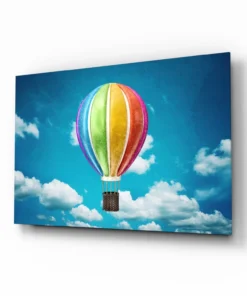 Luchtballon Glasschilderij