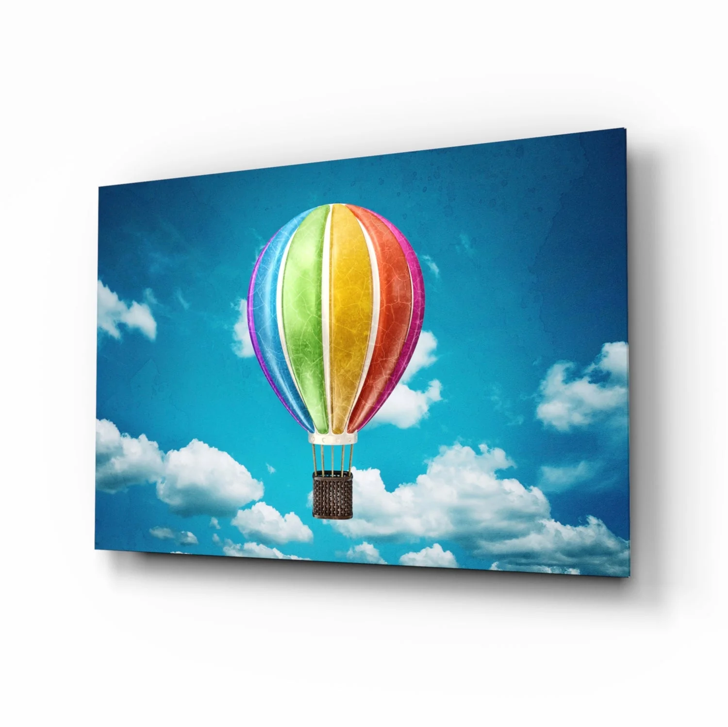 Luchtballon Glasschilderij