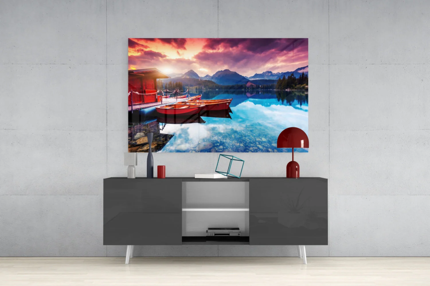Landschap Meer Glasschilderij - Afbeelding 6