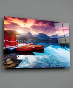 Landschap Meer Glasschilderij - Afbeelding 3