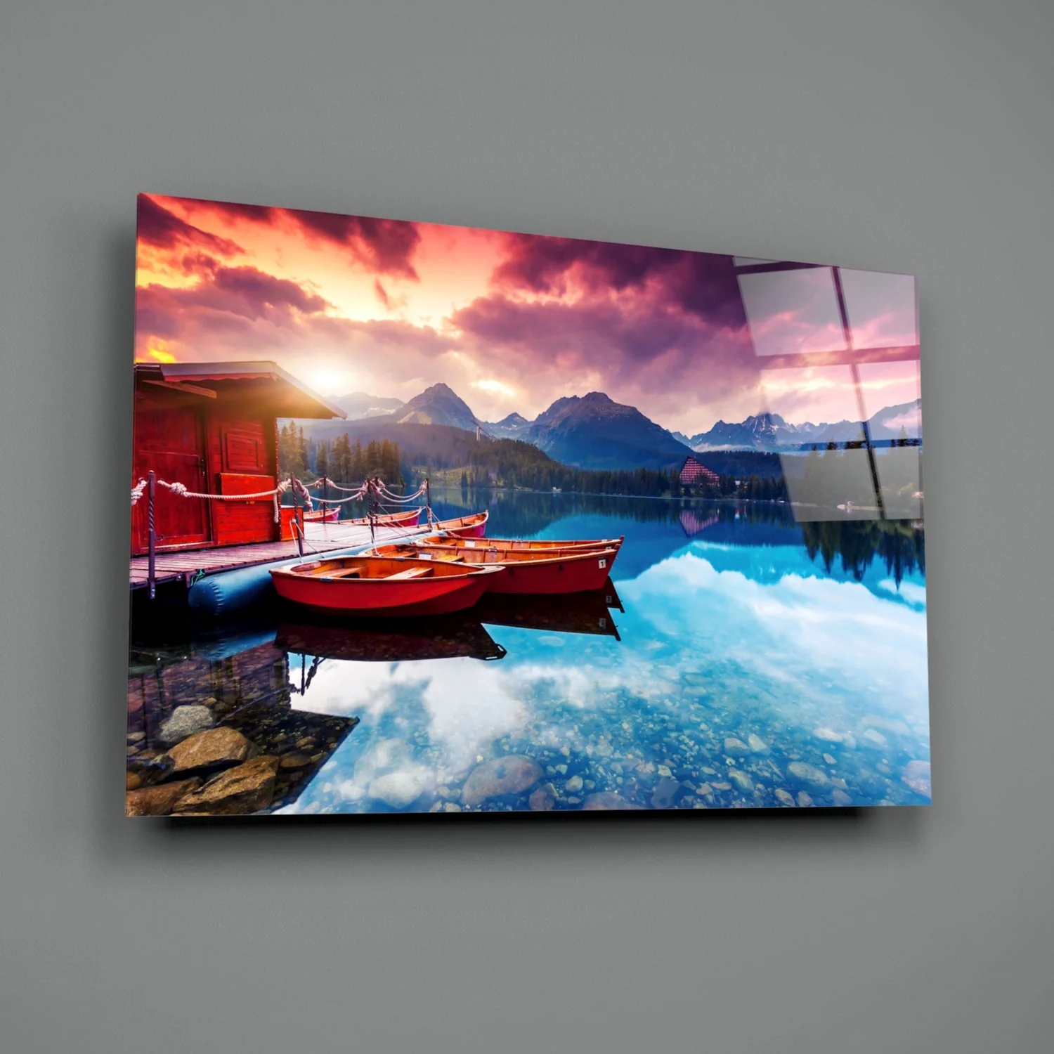 Landschap Meer Glasschilderij - Afbeelding 3