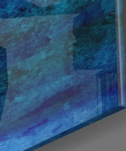 Alternative view of Abstract Blauw Glasschilderij