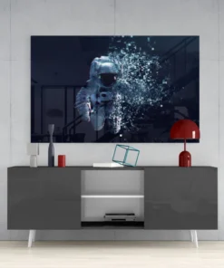 Astronaut Glasschilderij - Afbeelding 6
