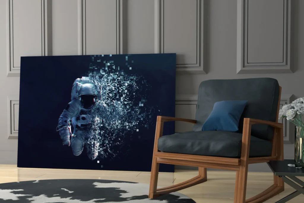 Astronaut Glasschilderij
