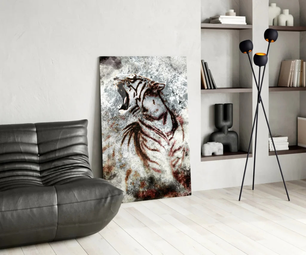 Dieren Tijger Glasschilderij