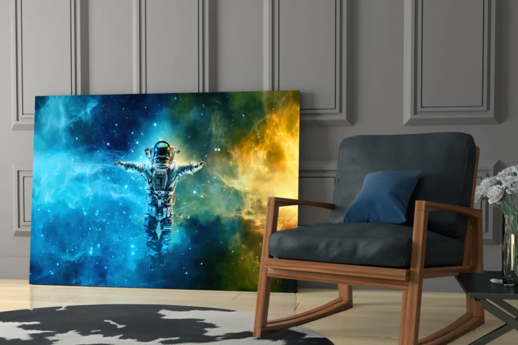 Astronaut Glasschilderij