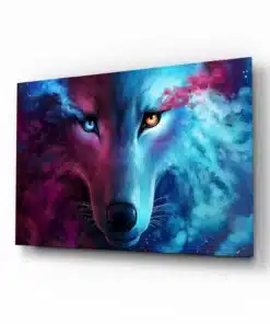 Dieren Wolf Glasschilderij