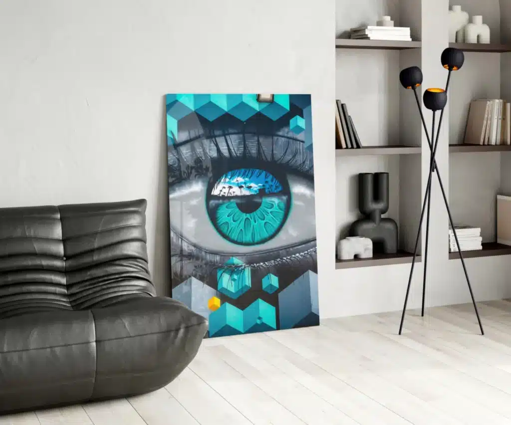 Pupil van oog Glasschilderij