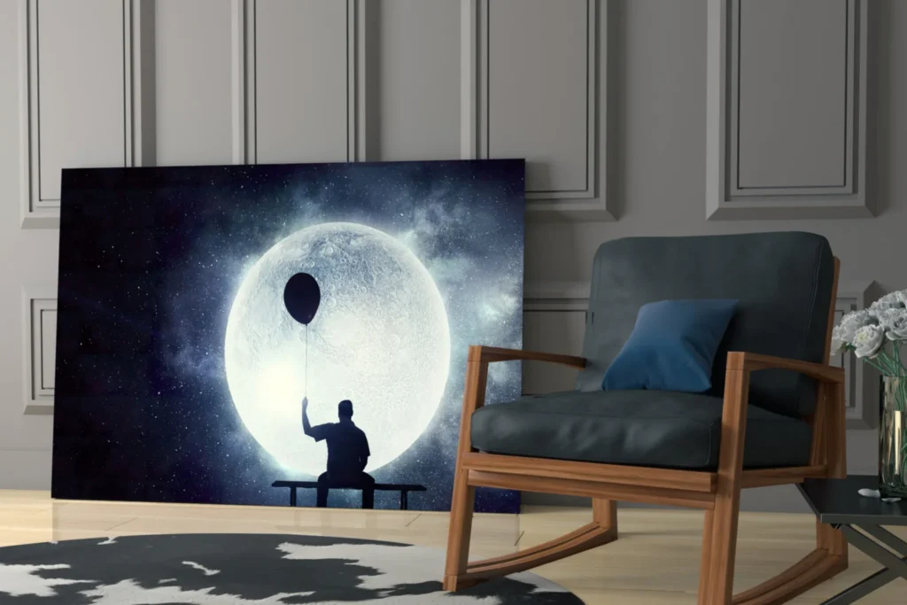 Volle Maan Glasschilderij