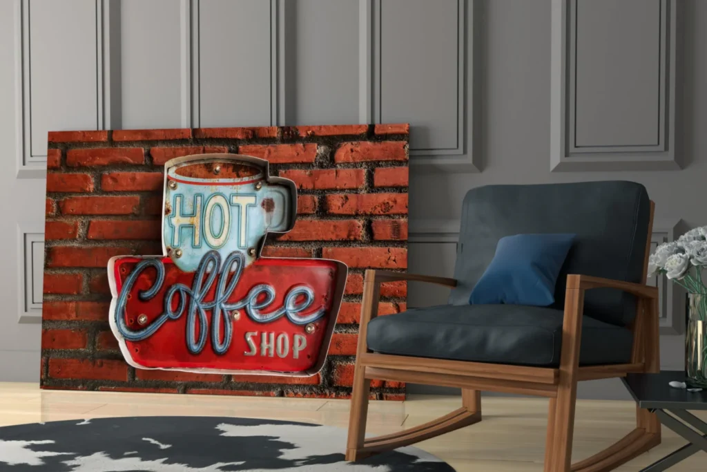 Hot coffee Glasschilderij