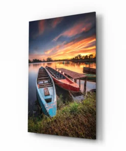 Zonsondergang Glasschilderij