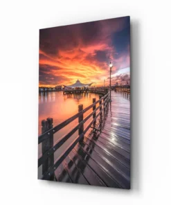 Houten Steigers Glasschilderij