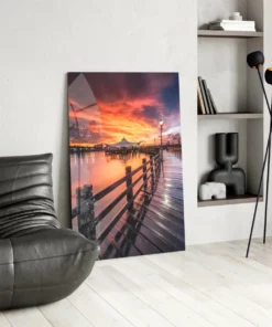 Houten Steigers Glasschilderij