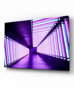 Neon Lichten Glasschilderij