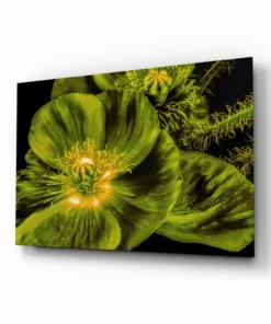 Bloemen Geel Glasschilderij