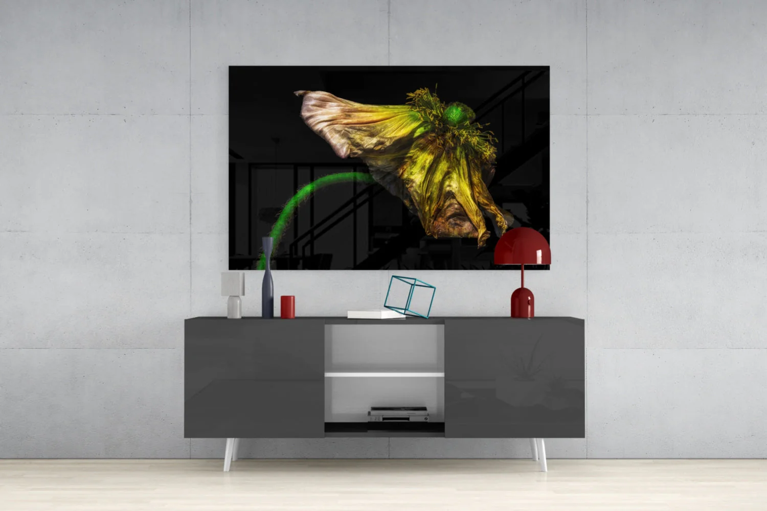 Glasschilderij Gedroogde Bloem - Afbeelding 6