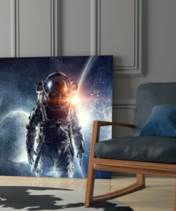Astronaut in de ruimte Glasschilderij