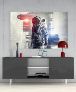 Astronaut Glasschilderij - Afbeelding 6