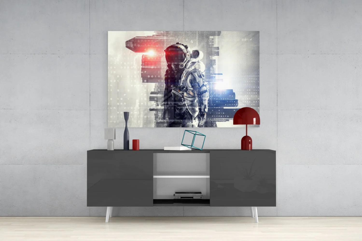 Astronaut Glasschilderij - Afbeelding 6