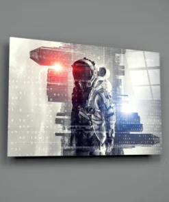 Astronaut Glasschilderij - Afbeelding 3