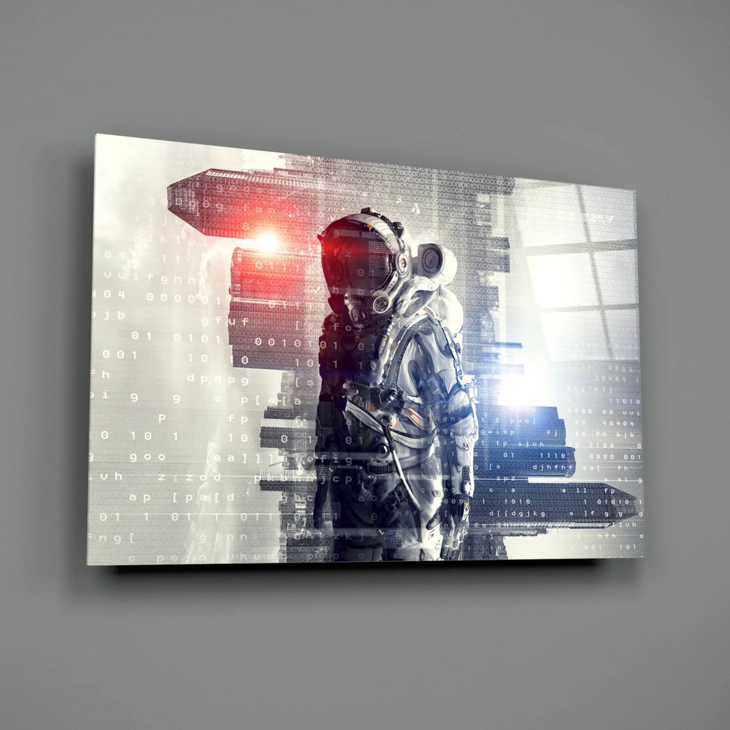 Astronaut Glasschilderij - Afbeelding 3