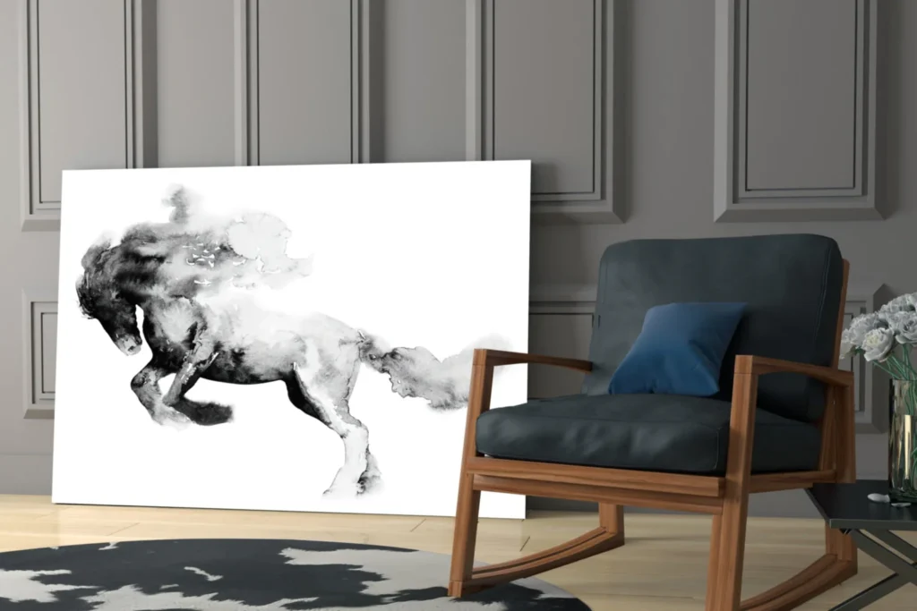 Paard Silhouet Glasschilderij