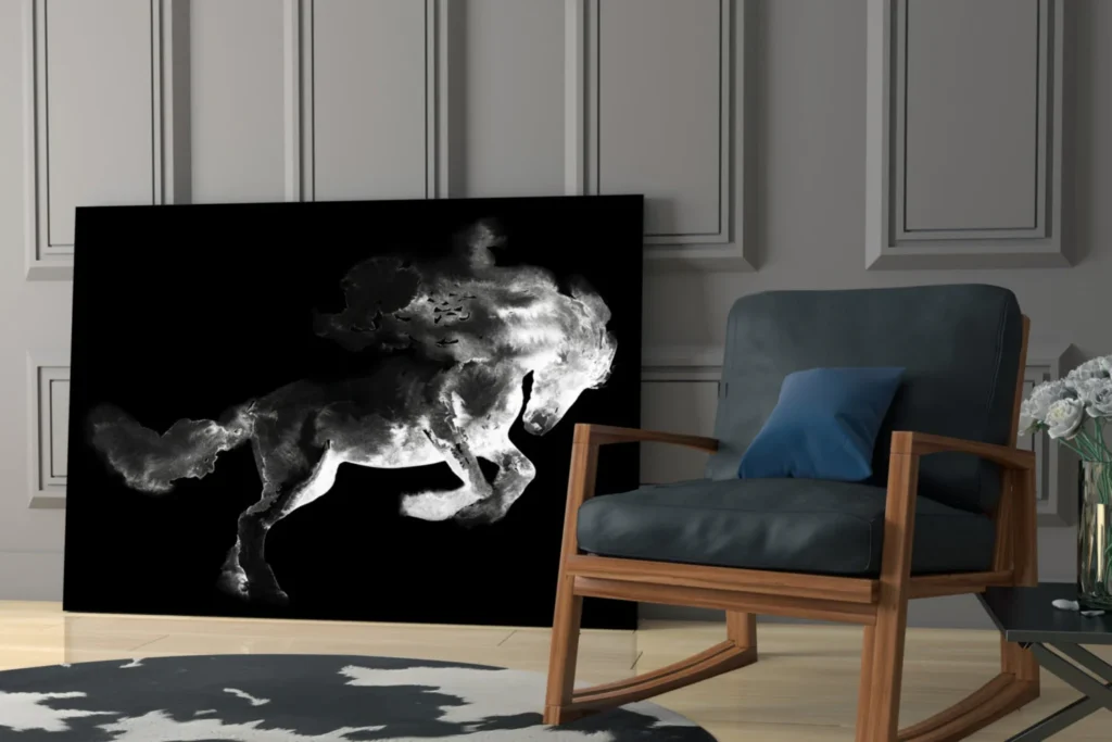 Paard Silhouet Glasschilderij