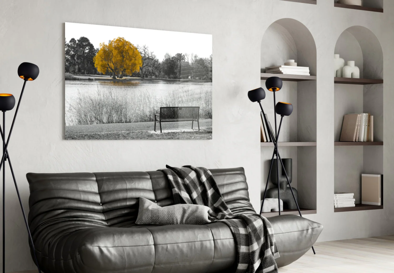 Gele Boom Glasschilderij - Afbeelding 5