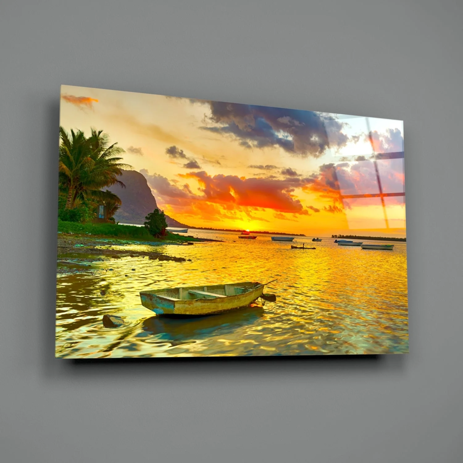 Zonsondergang Glasschilderij - Afbeelding 3