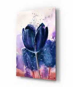Blauwe Tulp Glasschilderij