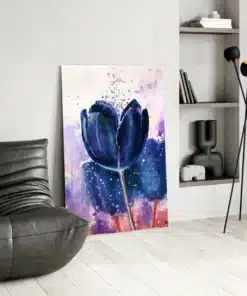 Blauwe Tulp Glasschilderij