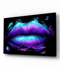 Lippen Paars Glasschilderij