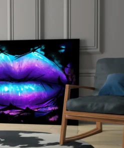 Lippen Paars Glasschilderij
