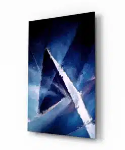 Abstract Blauw Glasschilderij