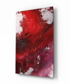 Abstract Rood Wit Glasschilderij