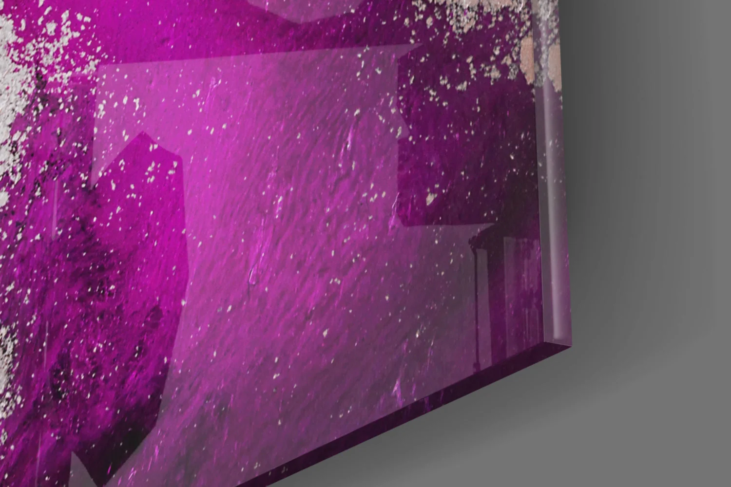 Abstract Paars Wit Glasschilderij - Afbeelding 2