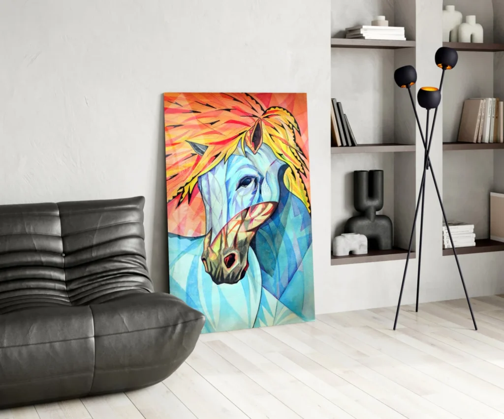 Dieren Paard Glasschilderij