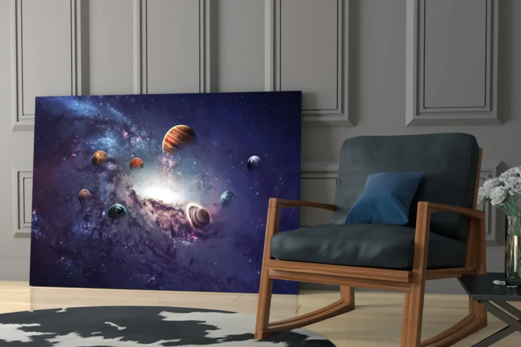 Planeten Glasschilderij
