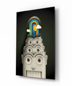 Glasschilderij Regenboog machine