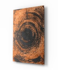 Abstracte Zwart Oranje Glasschilderij