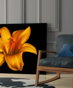 Bloemen Gele Lelie Glasschilderij